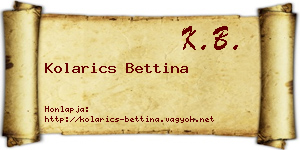 Kolarics Bettina névjegykártya